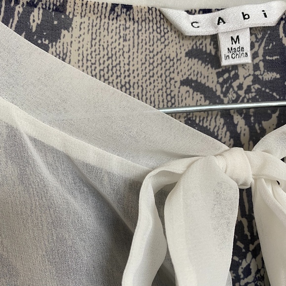 CAbi White Blue Purple Ombre Chiffon Blouse - Picture 7 of 9